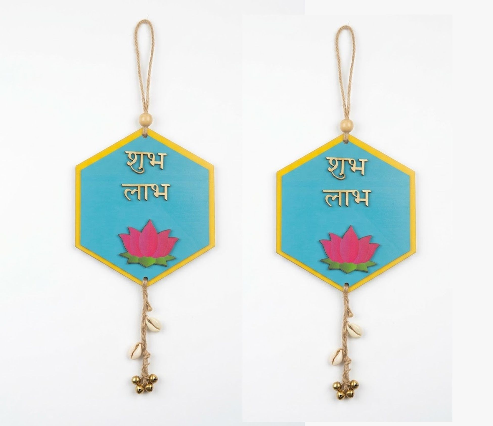 Subh Labh Wall Hanging Lotus Blue