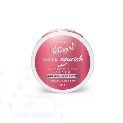 LAYER'R Wottagirl Insta Nourish Moisturizing Cream- Non-Sticky & Fast Absorbing for All Skin Types (for Women - 50g)