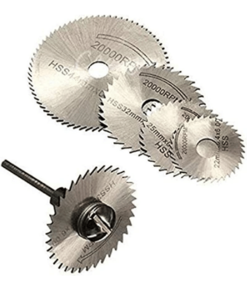 Rangwell DIY Crafts Metal HSS Circular Saw Blades Set Cutting Discs for Rotary Tool -6 Pieces(5 Blades, 1 Pin)