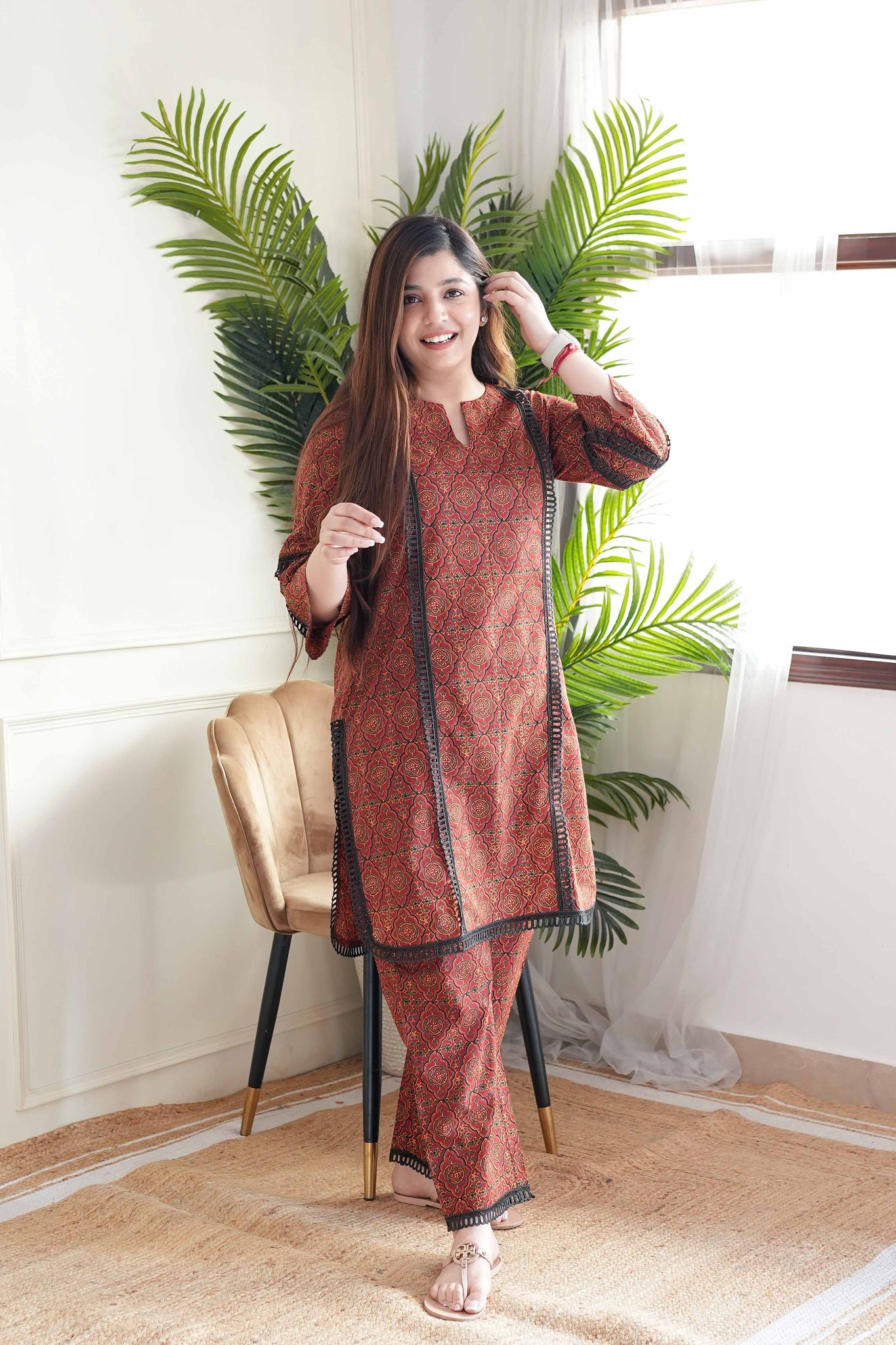 Heer Brown Printed Plazo Set-L