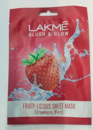 Lakme Blush & glow Fruity-licious sheet mask Strawberry blast 
