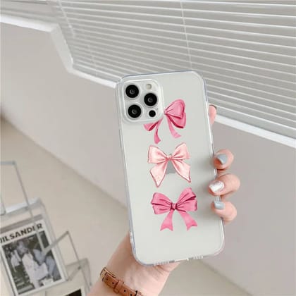 Pink Big Bows Transparent Custom Slim Soft Cases