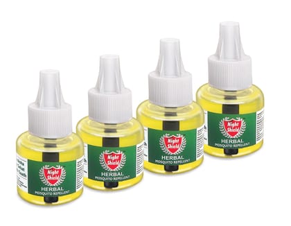 Night Shield Herbal Mosquito Repellent Liquid Vaporizer Refill - 45 ml (4, Multipack)