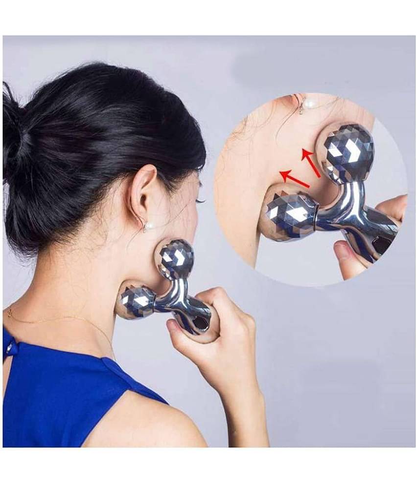 KALOPSIA INDUSTRIES Face Roller 3D Y Shape Aluminium Big Roller Microcurrent MASSAGER
