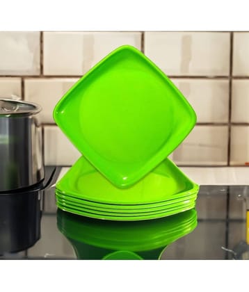 kitchrox 6 Pcs Melamine Light Green Half Plate