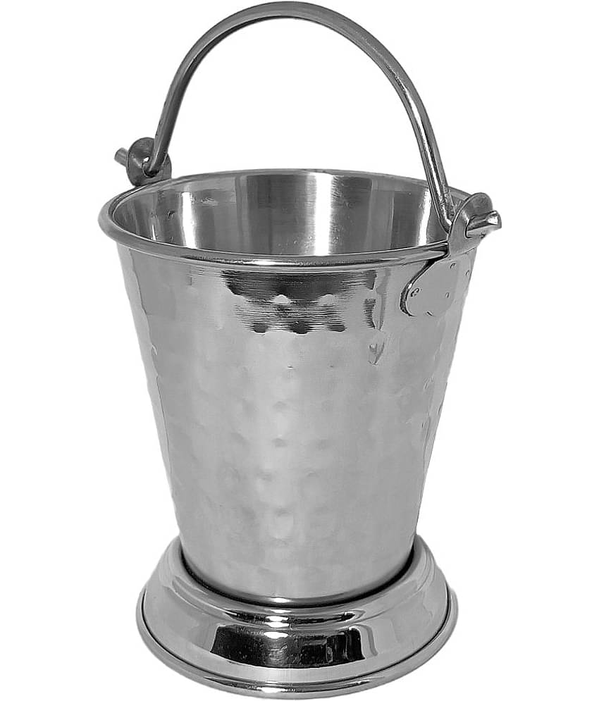 A & H ENTERPRISES Bucket for Serving Gravy daal Silver Serving Bucket ( Set of 1 )