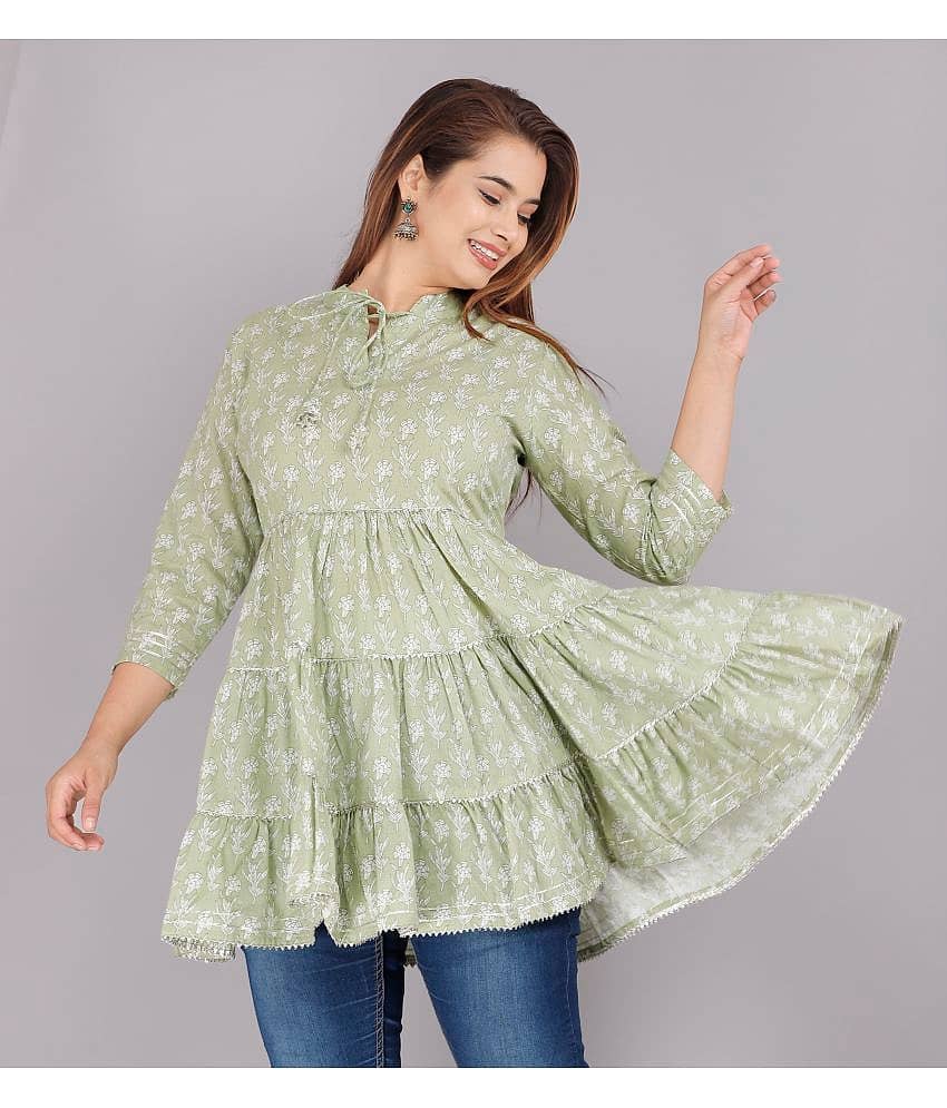 JC4U Women's Cotton Regular Top ( Green )