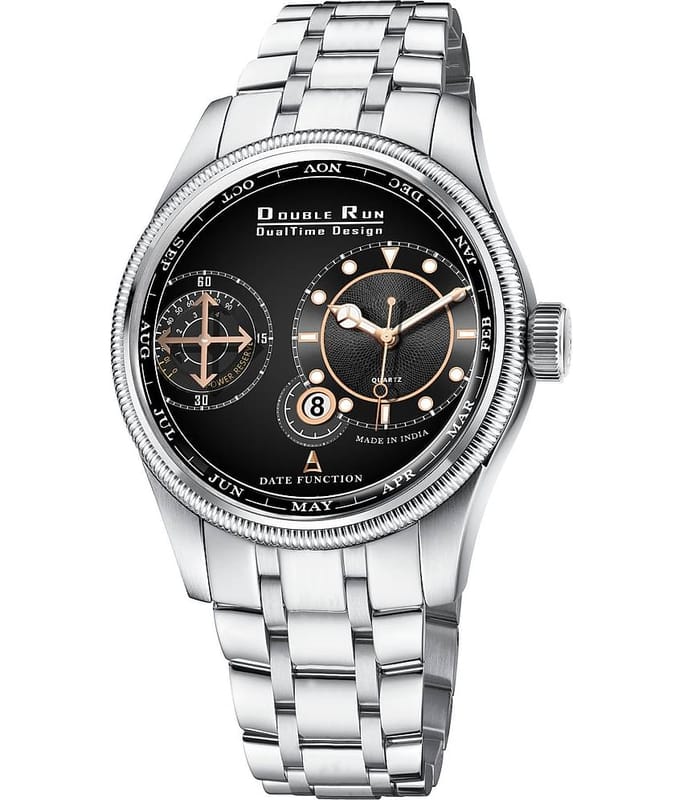 DoubleRun Silver Metal Chronograph Men's Watch