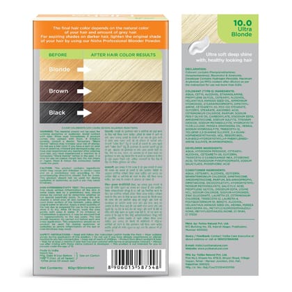 Nisha Creme Hair Color Ultra Blonde 150g, Permanent Hair Colour, 100% Grey Coverage, Long Lasting Hair Colour