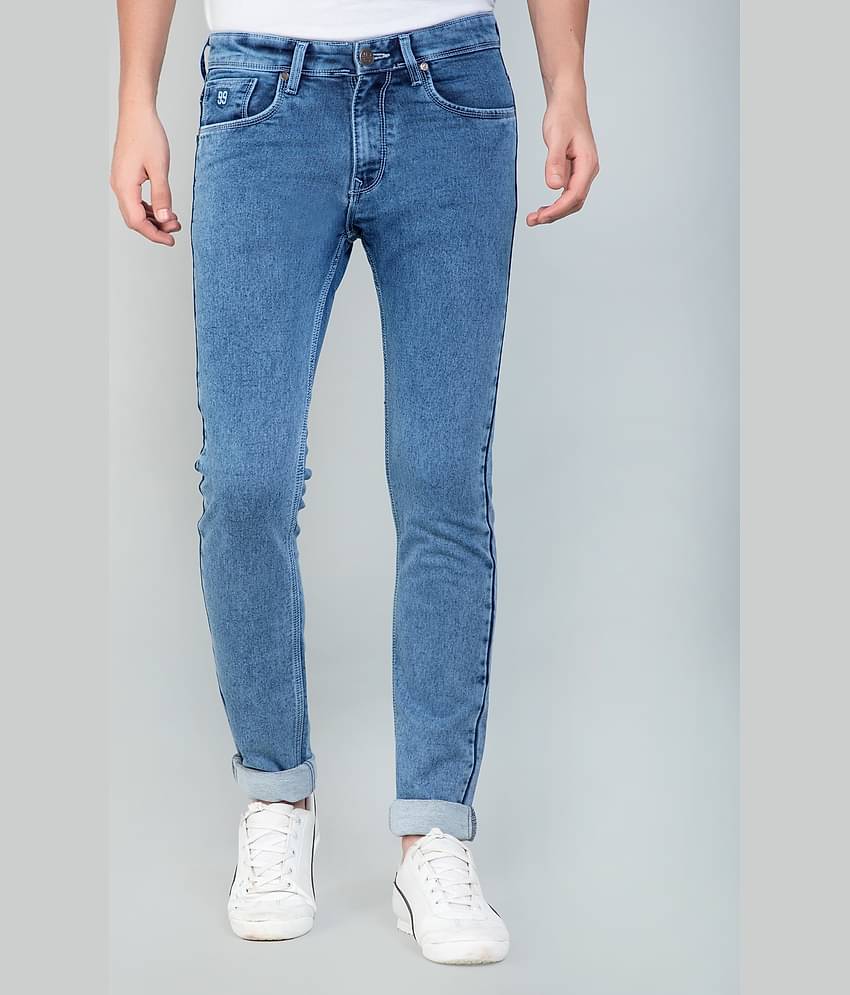 HJ 53 - Light Blue Cotton Slim Fit Men's Jeans ( Pack of 1 )