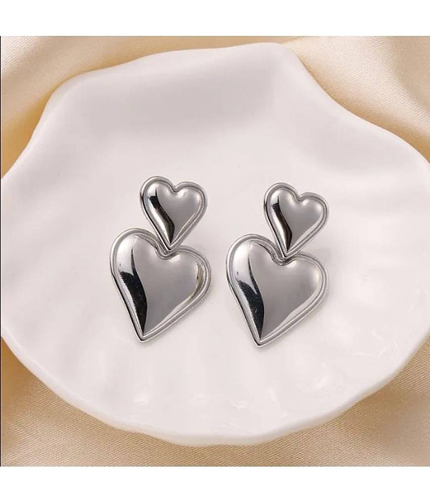 FASHION FRILL Silver Stud Earrings ( Pack of 2 )