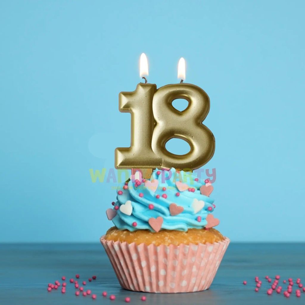 18th Birthday Golden Candle - 3" - Party and Festive Needs | Buy online on ZillyBuy