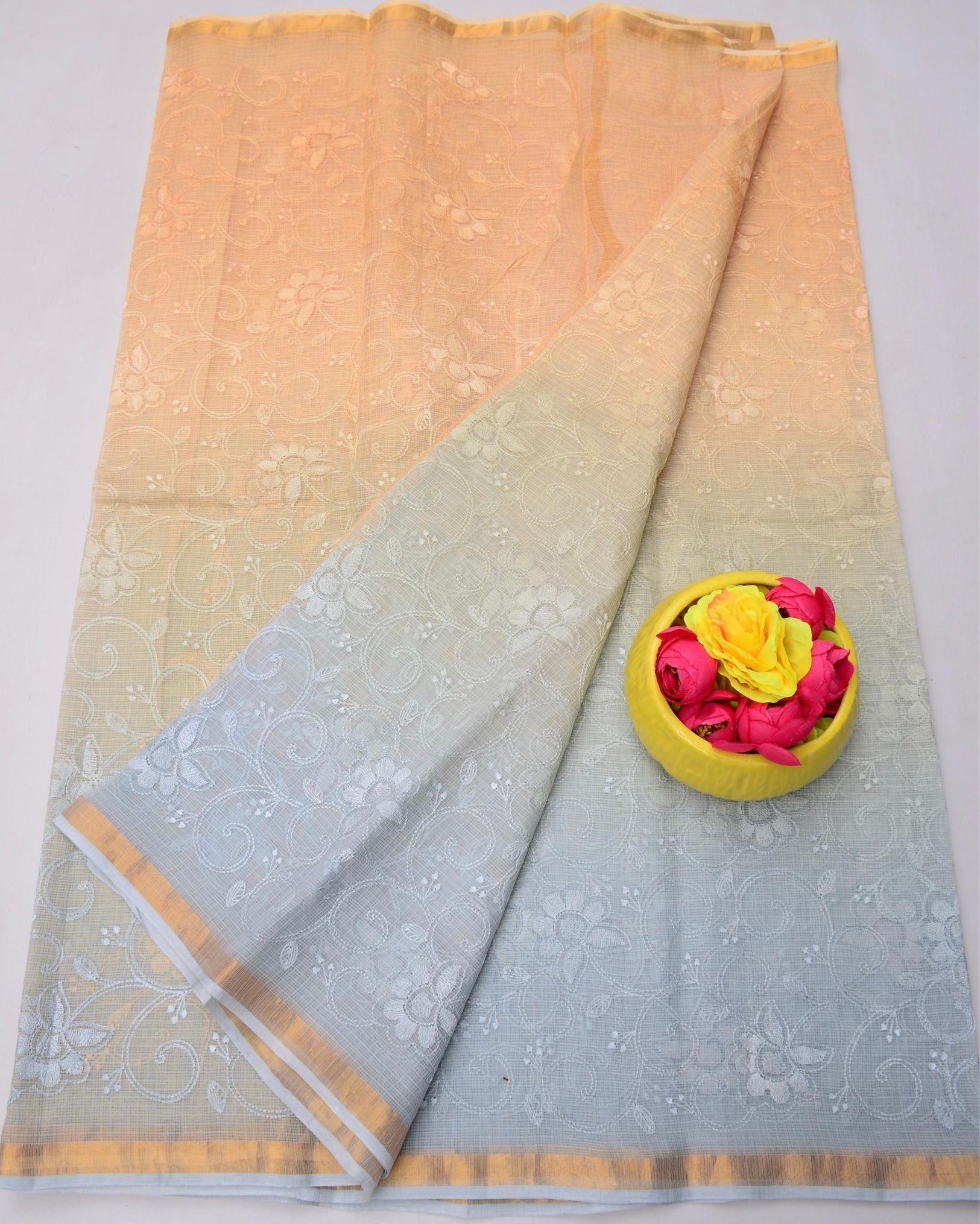 Graceful Pure Cotton Kota Doria Multicolor Saree