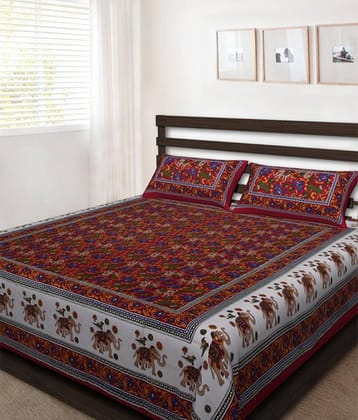 Uniqchoice Cotton 1 Bedsheet with 2 Pillow Covers ( x )