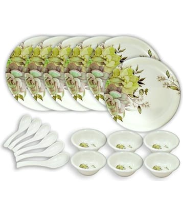 Inpro Melamine Dinner Set Off White Melamine Dinner Set ( Pack of 18 )