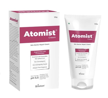 Brinton Atomist Skin Barrier Repair Cream 125 gm | Enriched with Ceramides Oats Lipids & GLA x Pack of 4