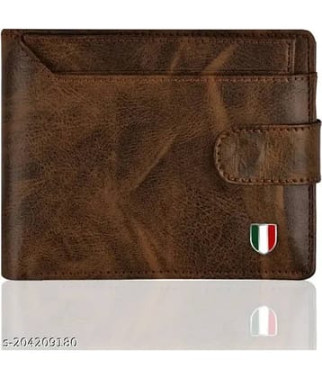 HABIBI PU Solid Men's Anti-theft Wallet With 6 Slots For Card ( Brown , Pack of 1 )