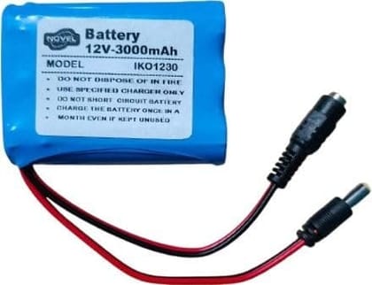 NOVEL 12V 3000mAh Lithium-Ion Battery Pack with BMS Protection Board | Rechargeable Power Pack for Robotics, LED Lights, Security Systems and Electronic Projects