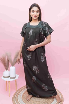 Elegant Lace-Trimmed Nighty | Alpine Fabric | Pleated  Flow &amp; Comfortable Fit