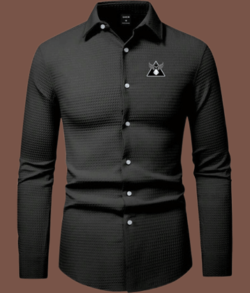 KITWELL Cotton Blend Regular Fit Popcorn Textured Full Sleeves Men's Casual Shirt - Black ( Pack of 1 )