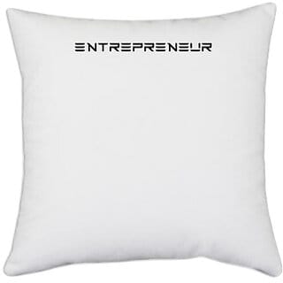 UDNAG White Polyester 'Enterpreneur' Pillow Cover [16 Inch X 16 Inch]