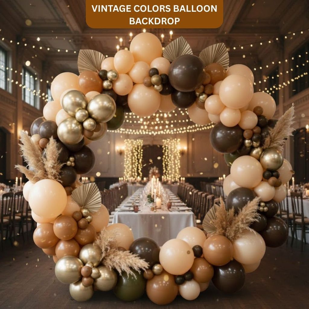 Balloon Backdrop - Vintage Colors - Party and Festive Needs | Buy online on ZillyBuy