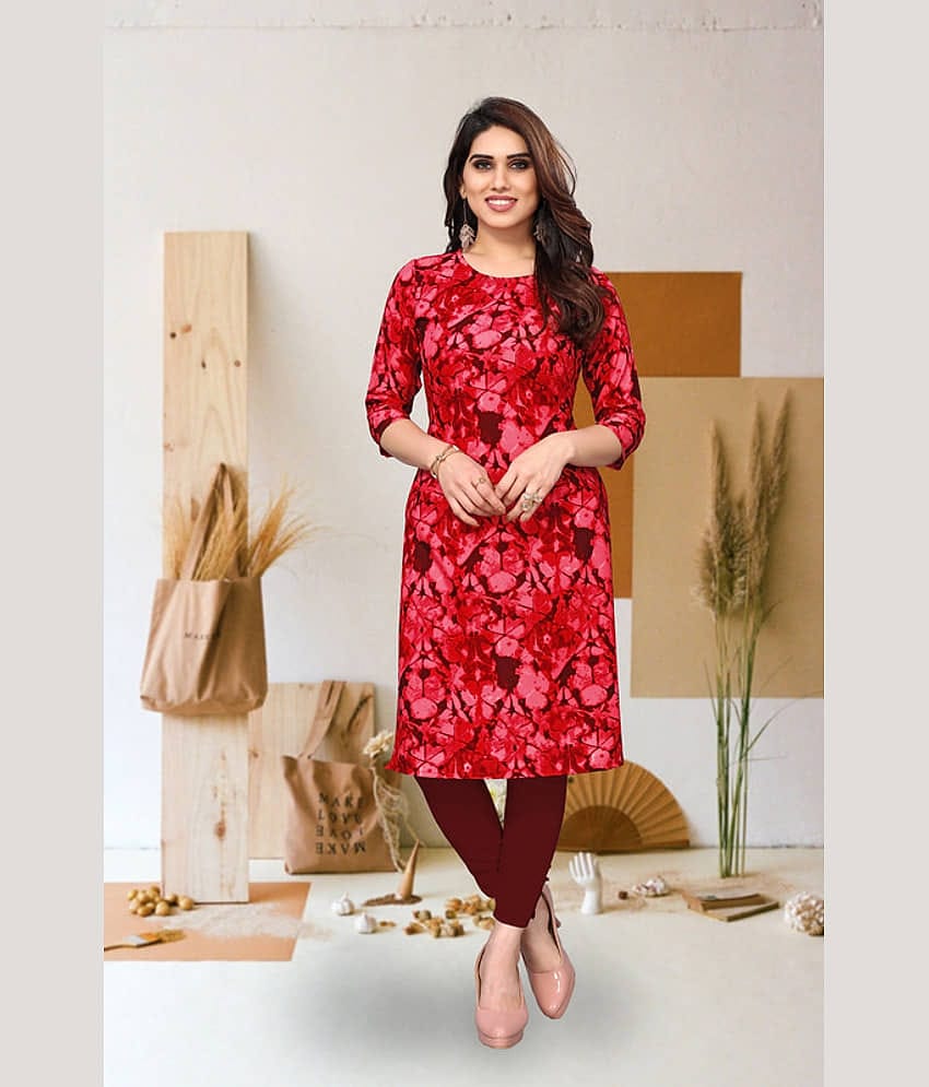 KETAKI FASHION Pack of 1 Crepe Printed Straight Women's Kurti - ( Multicolor )