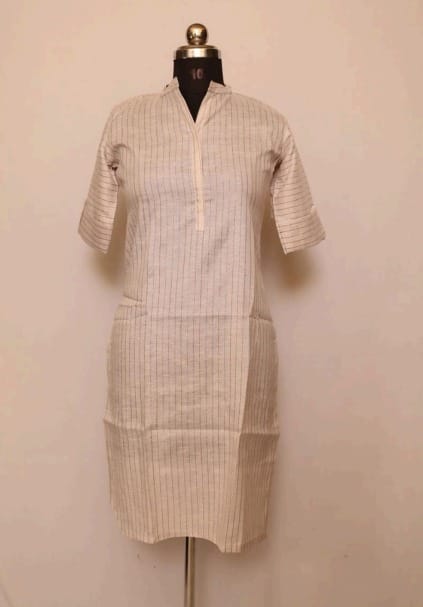 Cotton Collar Kurti With Sleeves