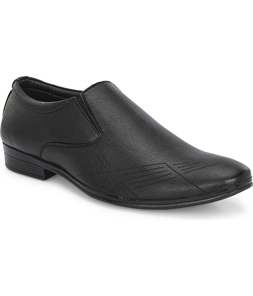 Leeport Black Men's Slip On Formal Shoes