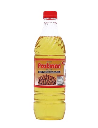 Postman Filtered Groundnut Oil (500ML x 1) Pack of 1 | Cold Pressed | Ideal for Cooking, Frying & Daily Use