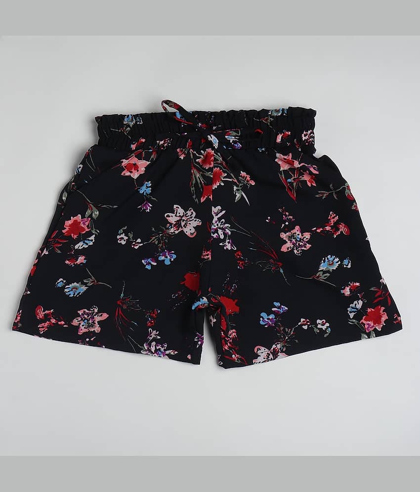 Arshia Fashions Pack of 1 Girls Crepe Bermudas ( Dark Blue )