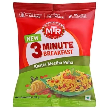 MTR Khatta Meetha Poha 3 Minutes Breakfast 60 Gms