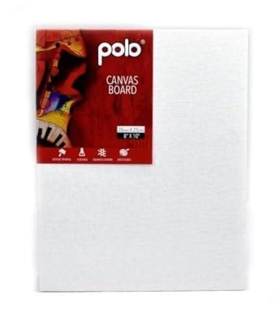 polo Canvas Board 25 x 30 cm Pack of 2 | Artist-Grade Panel for Acrylic, Oil, Watercolor & Mixed Media | Double-Primed, Acid-Free Surface | Ideal for Students & Professional Artists