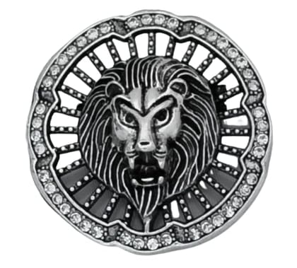 Voici France Men's & Womens Lapel Pin Brooch Tie Pin Boutonniere Stick for Suits tuxedo lion stone studded silver color Free size - lion