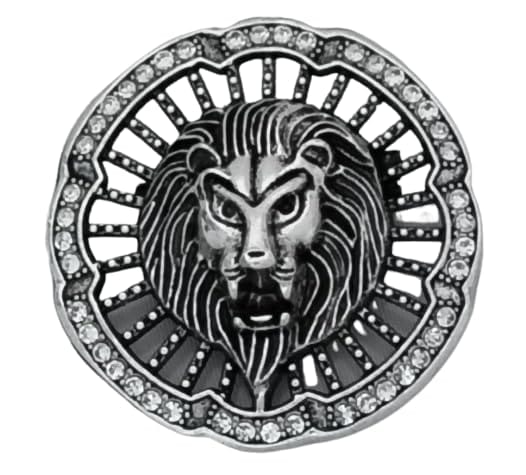 Voici France Men's & Womens Lapel Pin Brooch Tie Pin Boutonniere Stick for Suits tuxedo lion stone studded silver color Free size - lion