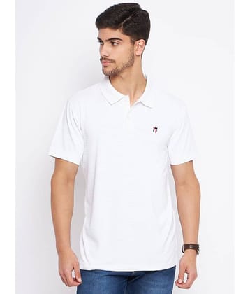 MXN Pack of 1 Cotton Regular Fit Striped Half Sleeves Men's Polo T Shirt ( White )