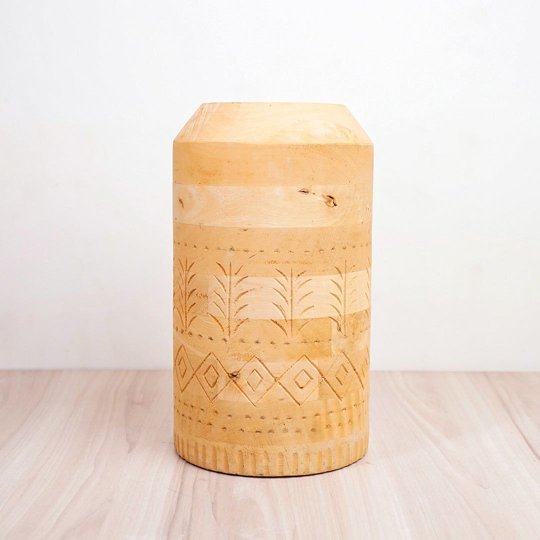 Wooden Art Vase - VARI-Brown Vase - Small