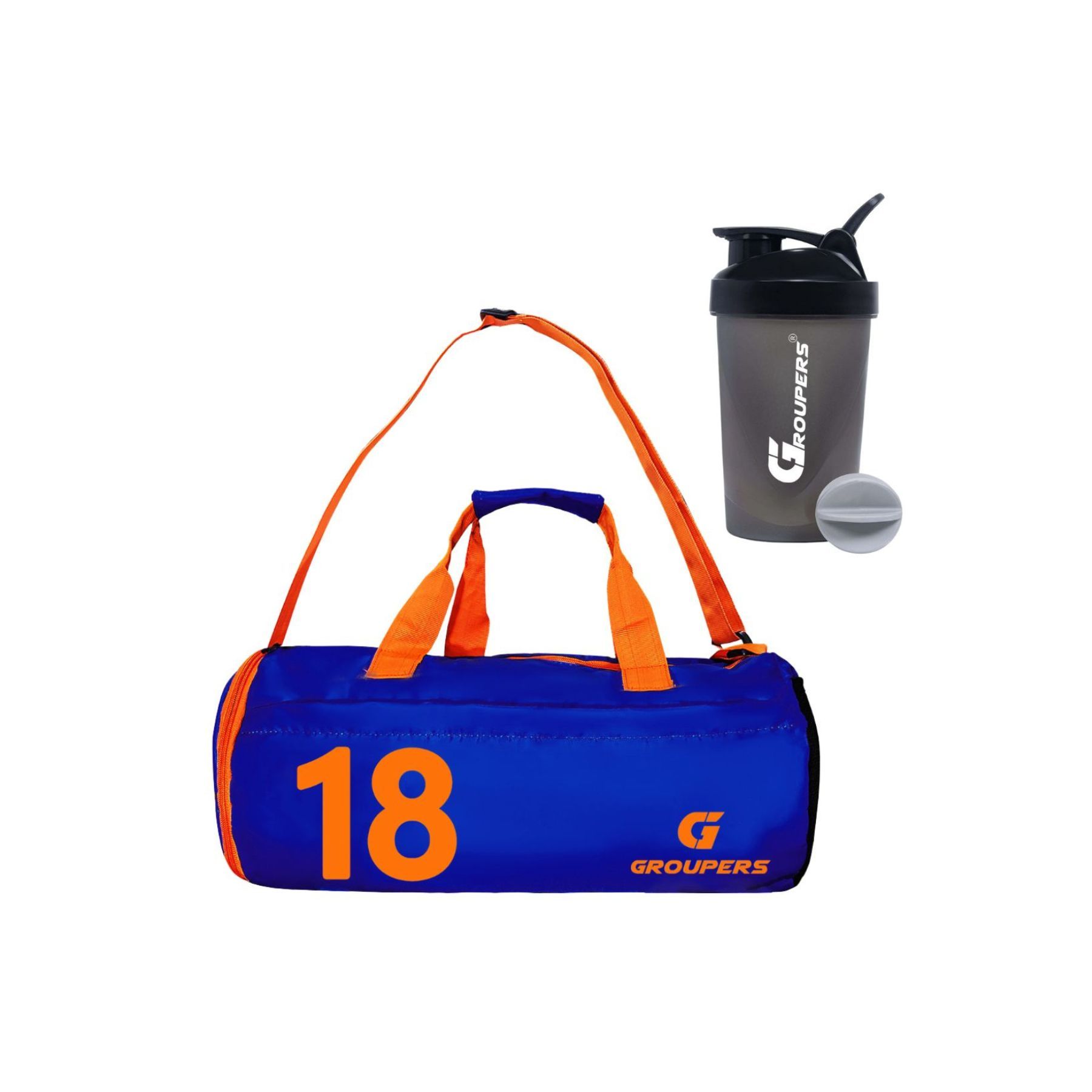 GROUPERS Combo Set of Duffle Polyester Bag with Shaker Bottle-400mllDuffle Bags Travel