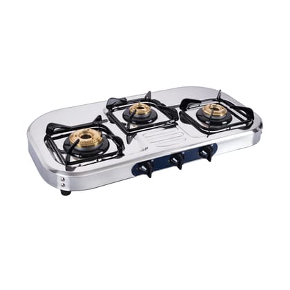 3 Burner  Stainless Steel Gas Stove with High Flame Brass Burner (CT1037SSHFBB)