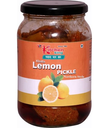 Kitchen King Best Quality Northern Style MotherMade Homemade Organic Fresh Khatta Lemon Pickle Nimbu Ka Achar Pickle 500 g