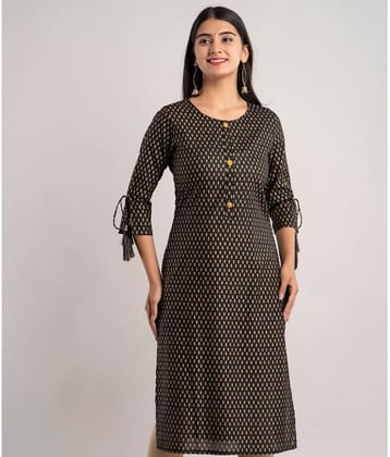 MAUKA - Brown Rayon Women's Straight Kurti ( Pack of 1 )