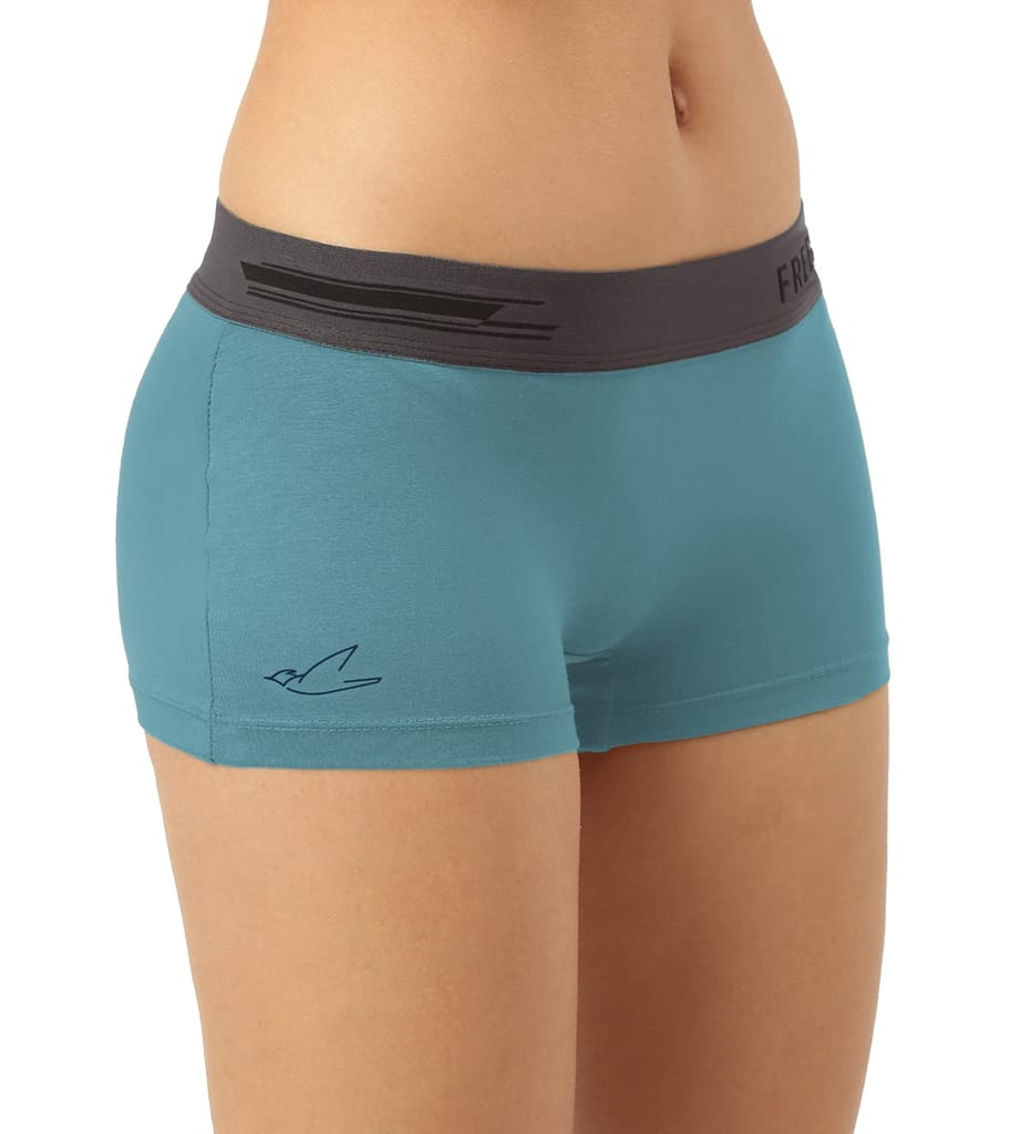Freecultr Women's Underwear Antibacterial Micromodal Airsoft | Boy Short - Non-Itch, No Chafing, Sweat-Proof Comfort Pack of 1-Martini Blue