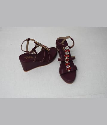 FREESIA STYLE - Maroon Women's Sandal Heels