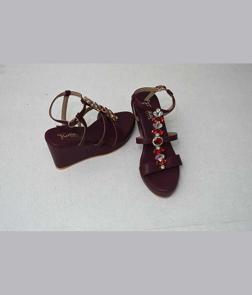 FREESIA STYLE - Maroon Women's Sandal Heels