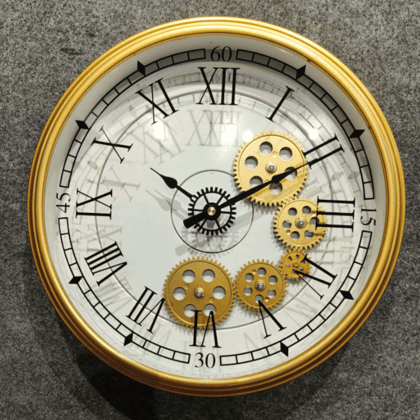 Royal Metal Gear Mechanical Clock Style 25-Antique / Dia: 14 inch / Metal