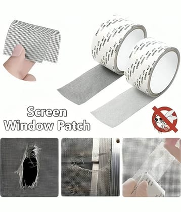 Window Screen Repair Kit Tape, Strong Adhesive & Waterproof Fiberglass Covering1pc