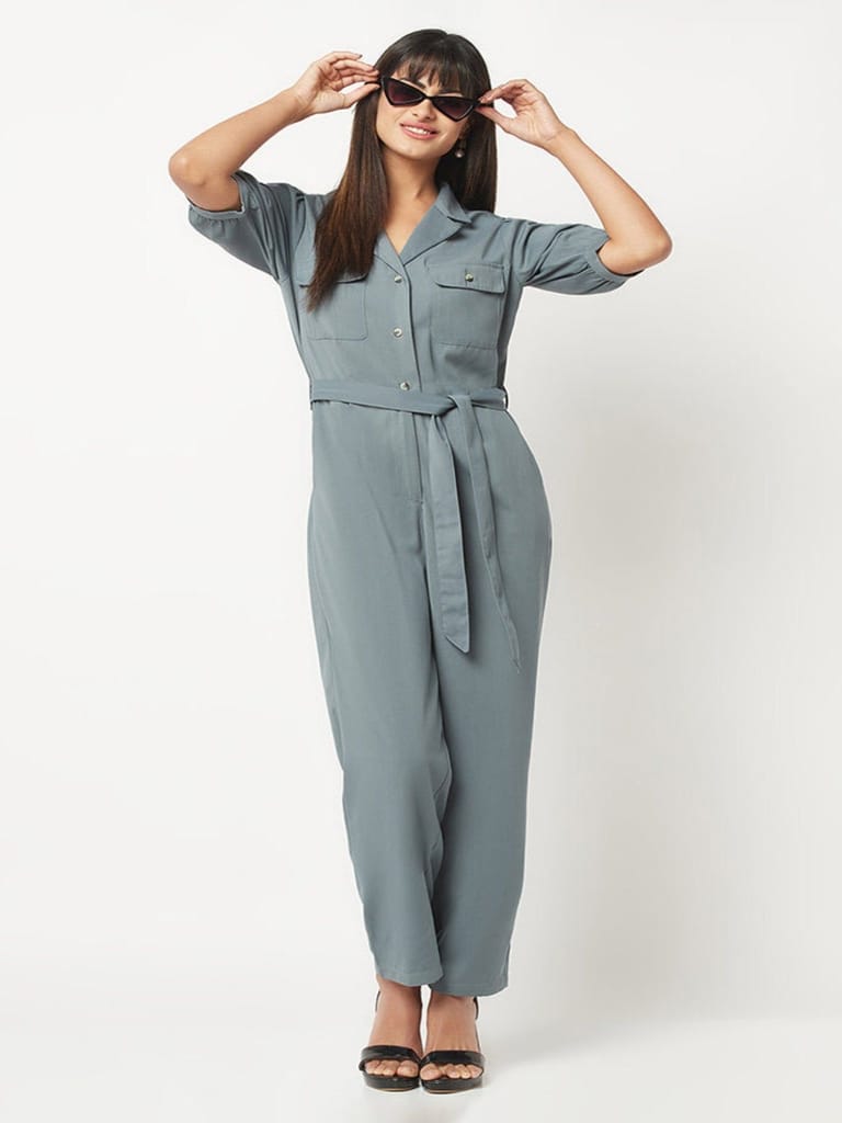 Rustic Blue Collar Jumpsuit