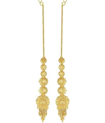 VIVASTRI Golden Jhumki Earrings ( Pack of 1 ) - Golden