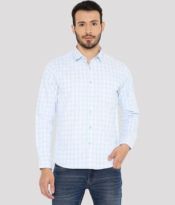 Maharaja - Blue Cotton Blend Slim Fit Men's Formal Shirt ( Pack of 1 )