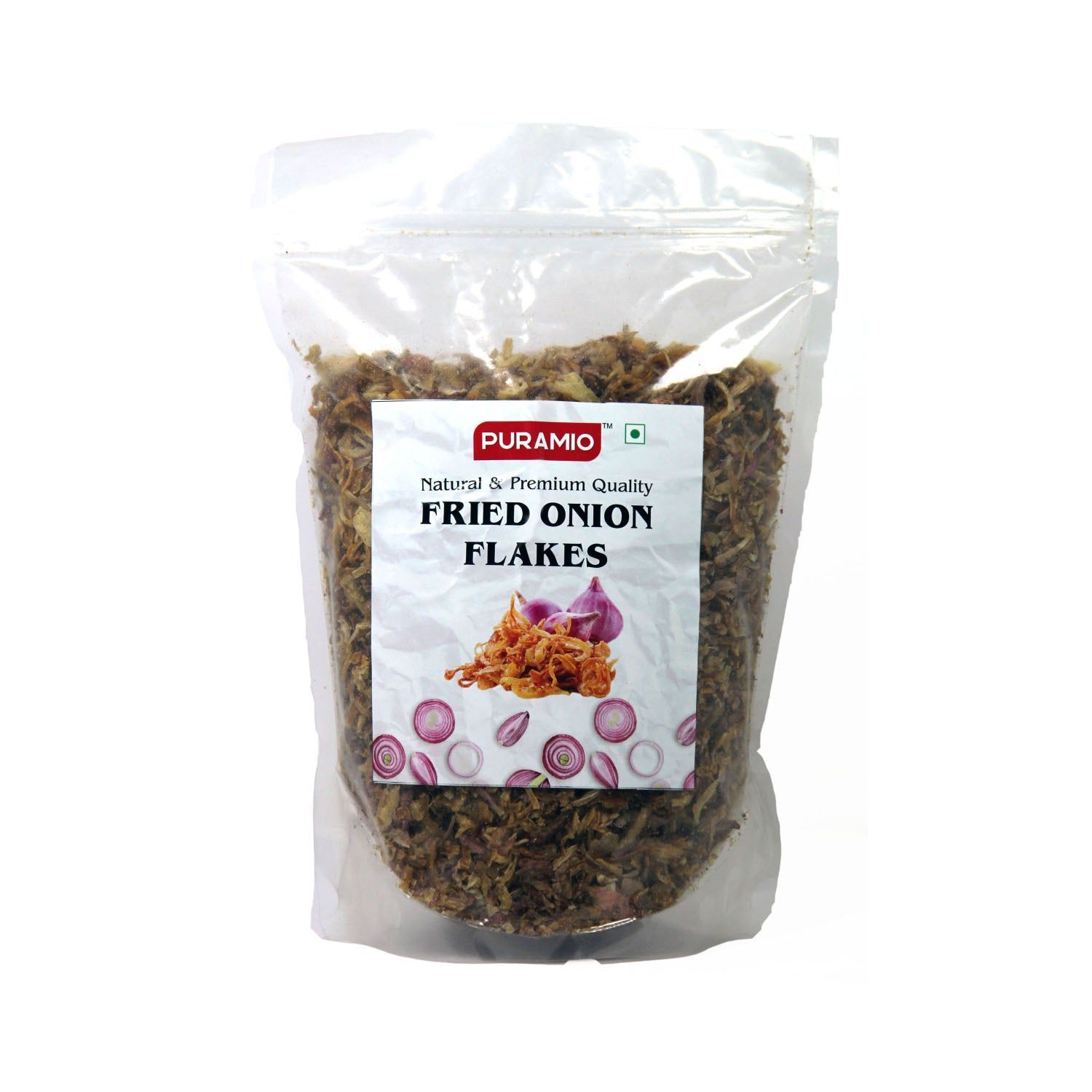 Puramio Fried Onion Flakes For (Biryani/Gravies/Curries/Salads), 450 gm Each ( Pack of 2)